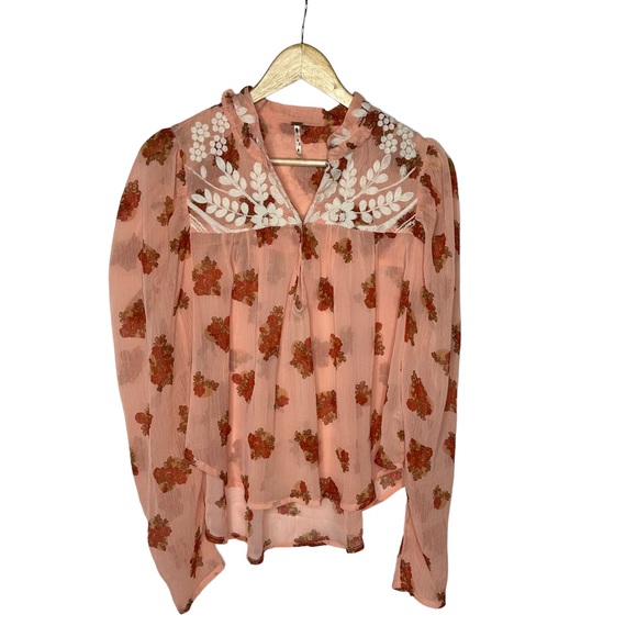NWOat Free People Patricia Embroidered Blouse xs - Picture 4 of 15